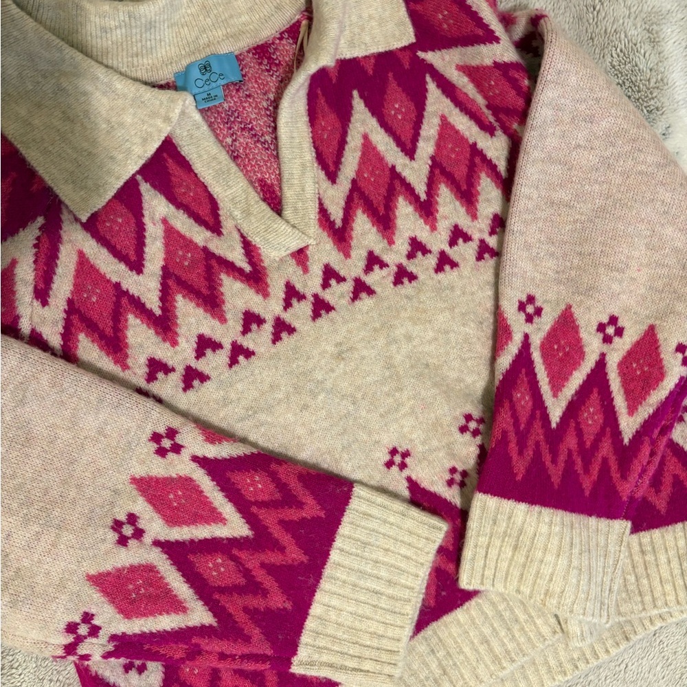 CeCe’s: Pink and Cream Sweater